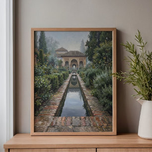Alhambra Granada Marble Archway Art Canvas Print