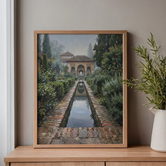 Alhambra Granada Marble Archway Art Canvas Print