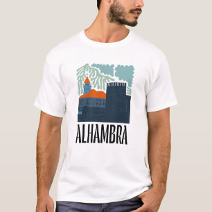 Alhambra Granada Spain abstract travel floral art T-Shirt