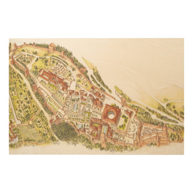 Alhambra Granada Spain. Aerial view Wood Wall Decor (Front)