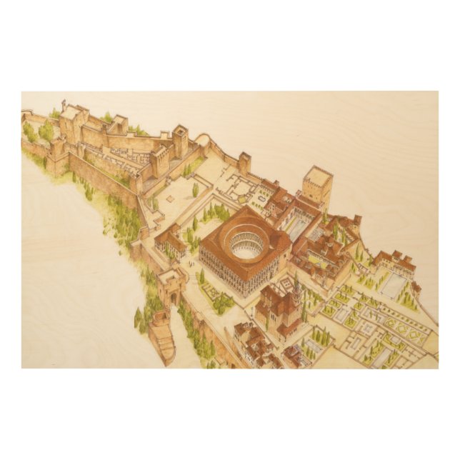 Alhambra Granada Spain. Castle and palaces Wood Wall Art (Front)
