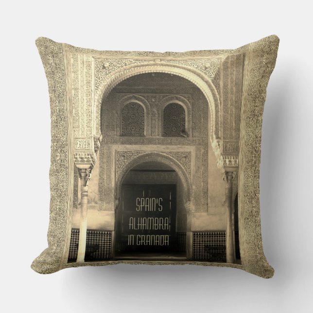 Alhambra, Granada, Spain (customizable) Throw Pillow (Front)