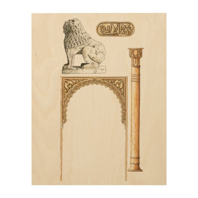 Alhambra Granada Spain. Details Wood Wall Art (Front)