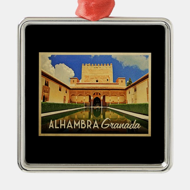 Alhambra Granada Spain Metal Ornament (Front)