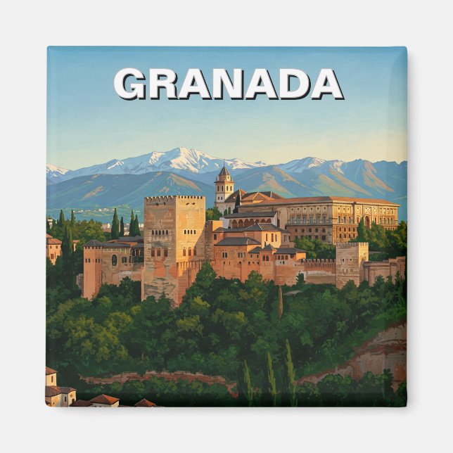 Alhambra Granada Spain Travel Magnet (Front)
