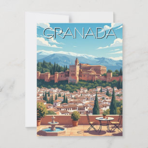 Alhambra Granada Spain Travel Postcard