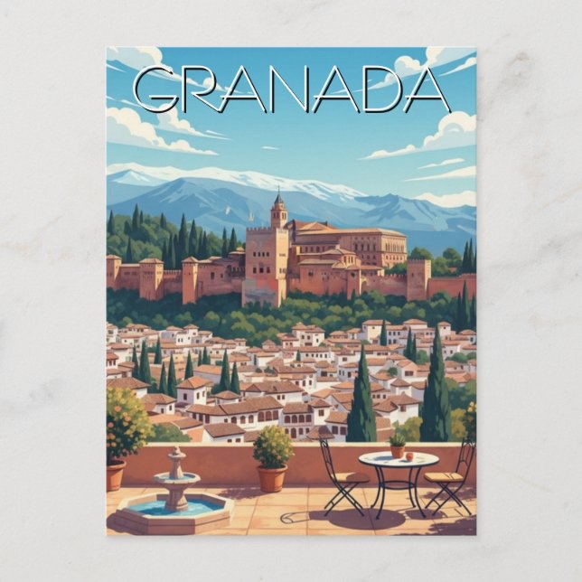 Alhambra Granada Spain Travel Postcard (Front)