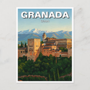Alhambra Granada Spain Travel Postcard