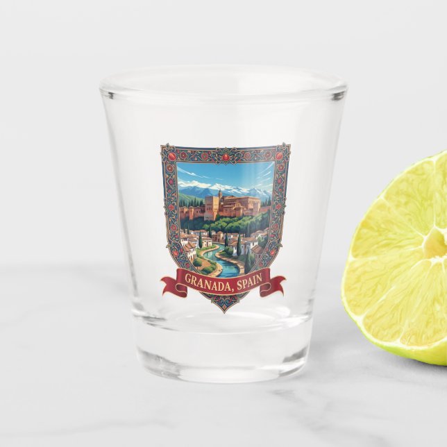 Alhambra Granada Spain Travel Shot Glass (Front)