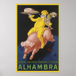 Alhambra Ham Flying Pig Ad Poster