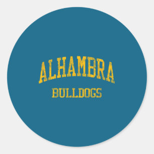Alhambra High School Hs Martinez Ca Vintage Srts Classic Round Sticker