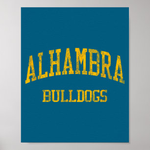 Alhambra High School Hs Martinez Ca Vintage Srts Poster