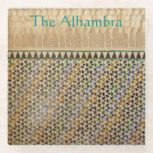 Alhambra Moorish Tessellations Glass Coaster