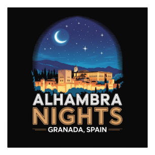 Alhambra Nights- Granada Spain Travel Art Photo Print