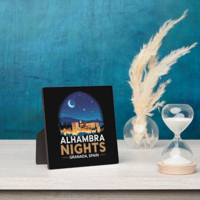 Alhambra Nights- Granada Spain Travel Art Plaque (Insitu)
