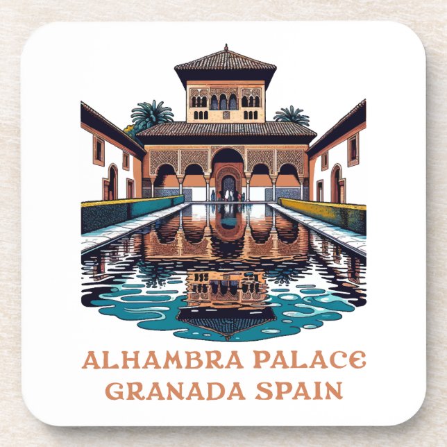 Alhambra Palace Granada Spain Beverage Coaster (Front)
