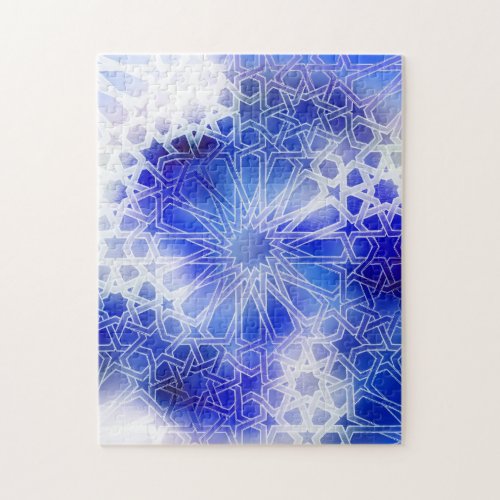 Alhambra Pattern Blue Jigsaw Puzzle