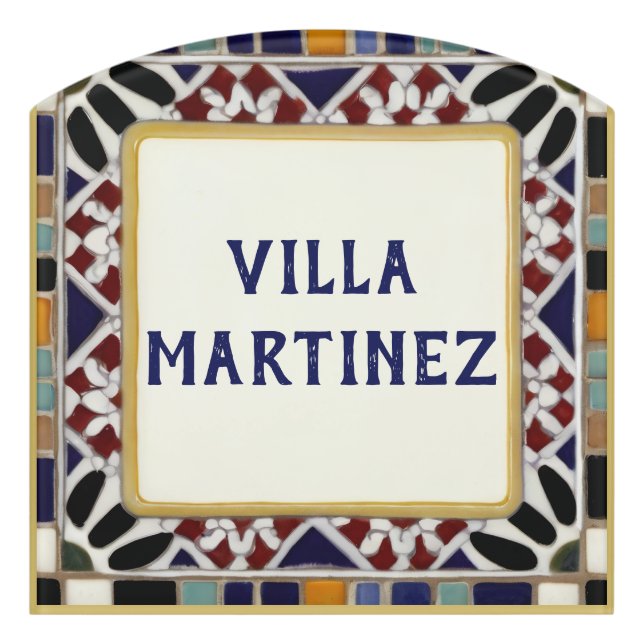 Alhambra Personal Family Custom House Name Sign (Contour Front)