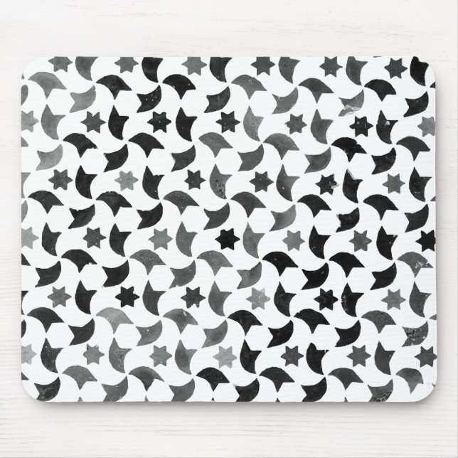 Alhambra Star Mosaic Transparent Background Mouse Pad (Front)