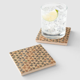 Alhambra Star Mosaic Warm-Hue Stone Coaster