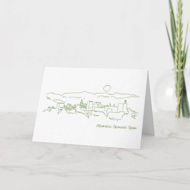 Alhambra Sunset Letterpress Thank You Card (Front)