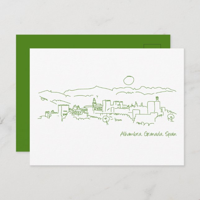 Alhambra Sunset Postcard (Front/Back)