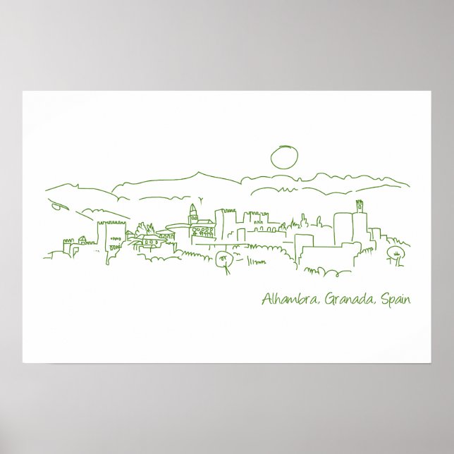 Alhambra Sunset Poster (Front)
