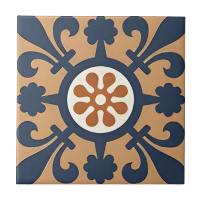 Alhambra tiles ancient beautiful floral pattern (Front)