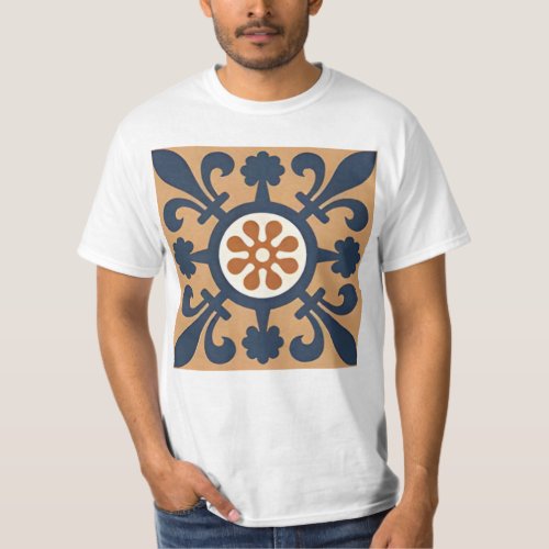 Alhambra tiles ancient beautiful floral pattern T_Shirt