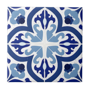 Alhambra tiles big blue flowers