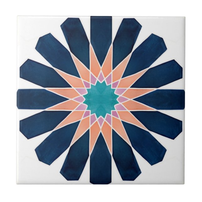 Alhambra tiles  colorful flowers (Front)