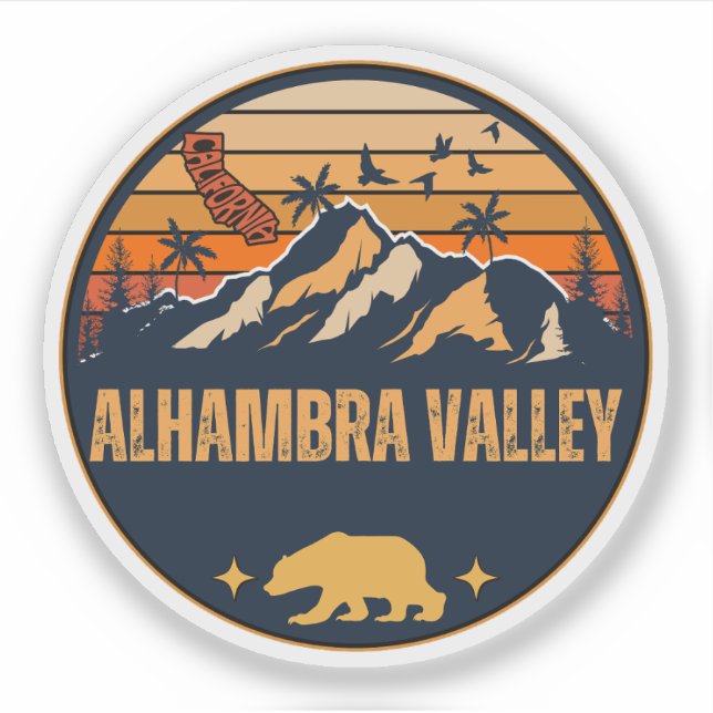 Alhambra Valley, California Sticker (Front)