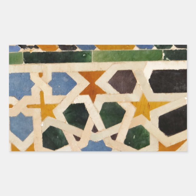 Alhambra Wall Tile #3 Rectangular Sticker (Front)