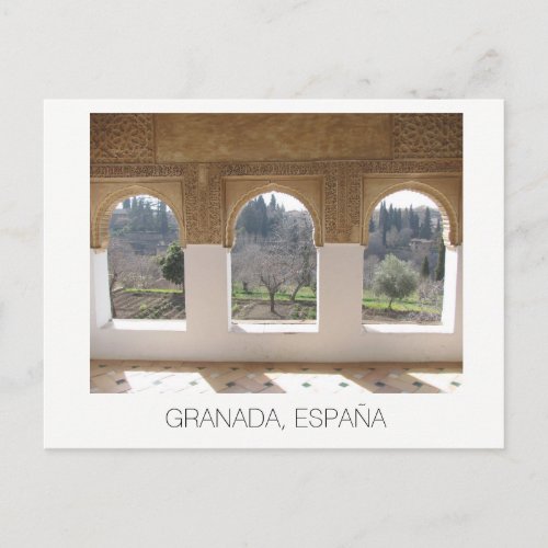 Alhambra windows  Granada Spain Postcard