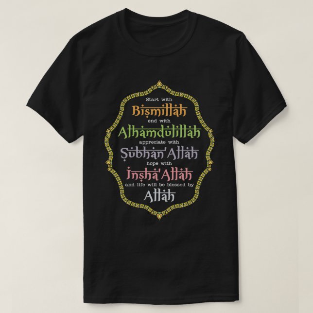 Alhamdulillah Bismillah Insha'Allah  for Muslim Cl T-Shirt (Design Front)
