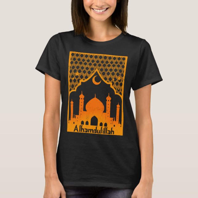 Alhamdulillah Islamic Religion Mosque Allah Muslim T-Shirt (Front)