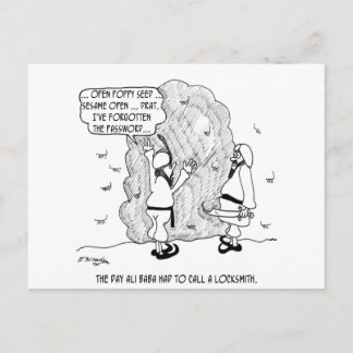 Ali Baba Forgets His Password Postcard