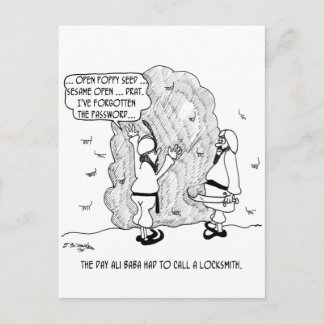 Ali Baba Forgets His Password Postcard