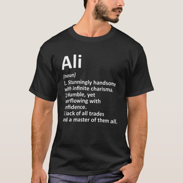 ALI Definition Personalized Name Funny Birthday Gi T-Shirt (Front)