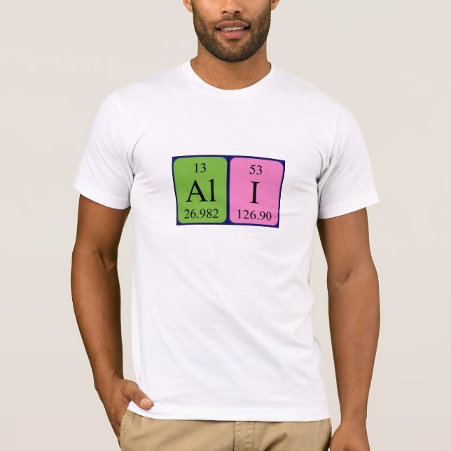 Ali periodic table name shirt (Front)