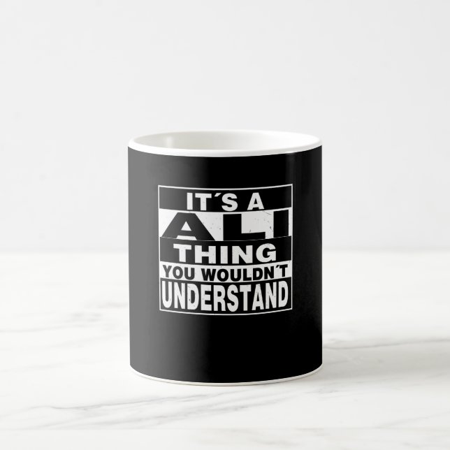 ALI Surname Personalized Gift Coffee Mug (Center)