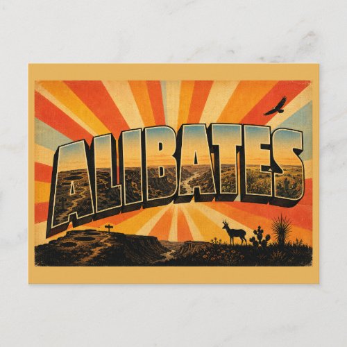 Alibates TX Flint Quarries Canyon Prairie Art Postcard