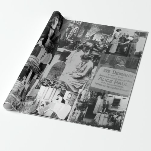 Alica Paul Suffrage Historical Photos Collage Wrapping Paper