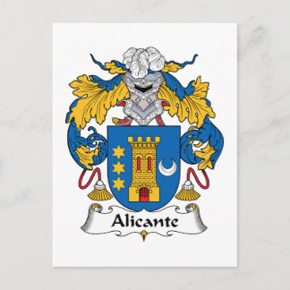 Alicante Family Crest Postcard
