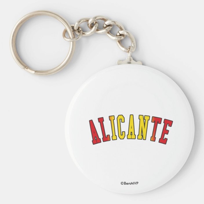 Alicante in Spain National Flag Colors Keychain