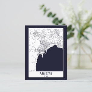Alicante Spain City Map Postcard