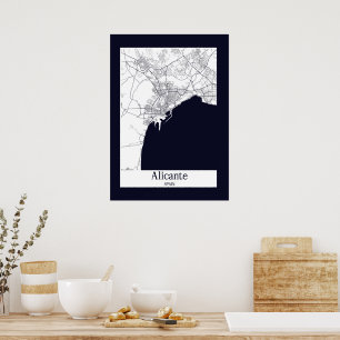 Alicante Spain City Map Poster