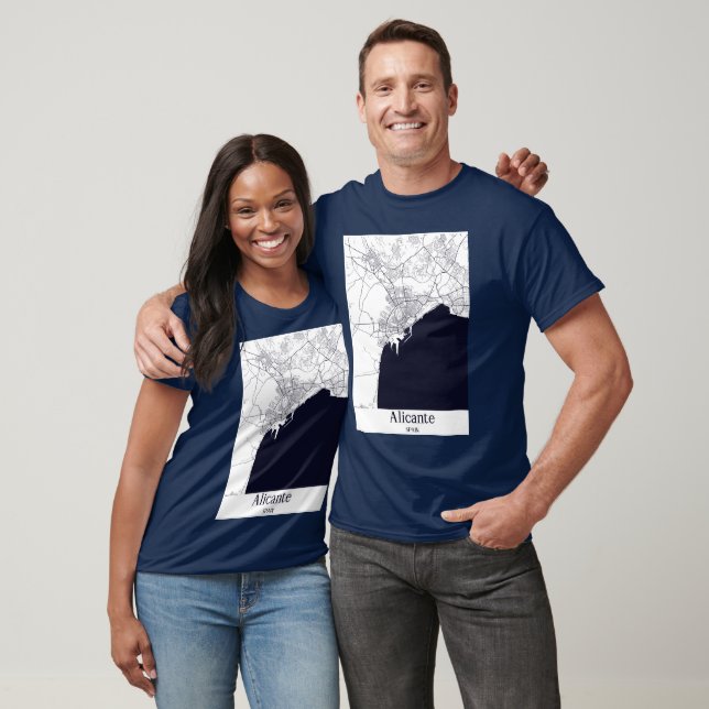 Alicante Spain City Map   T-Shirt (Unisex)