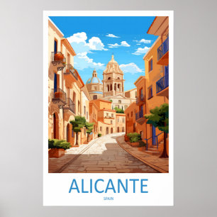 Alicante Spain Travel Poster Vintage Ski National