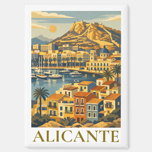 Alicante Spain Travel Souvenir Minimalist Coastal Magnet